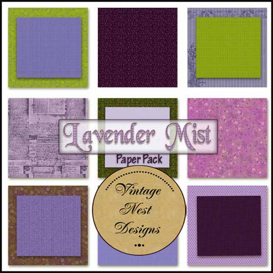 Digital Scrapbooking Lavender Mist Kit Instant Download