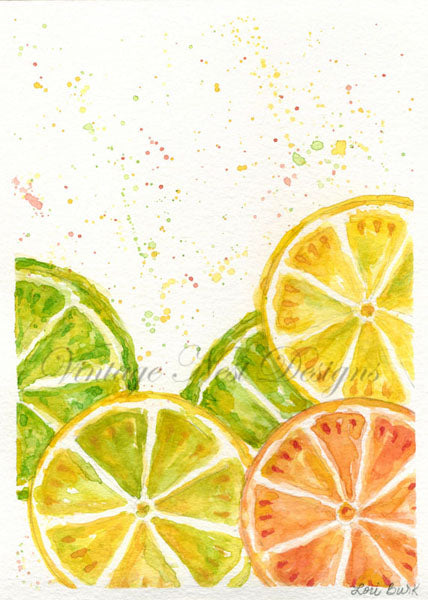 Digital Print Lemons No.1 Watercolor Painting Instant Download