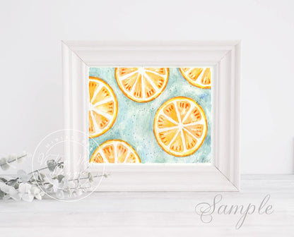 Digital Print Lemons No.2 Watercolor Painting Instant Download