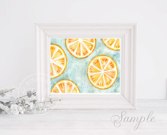Digital Print Lemons No.2 Watercolor Painting Instant Download