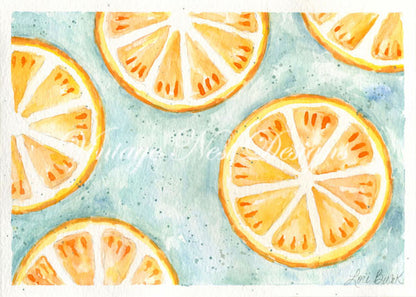 Digital Print Lemons No.2 Watercolor Painting Instant Download