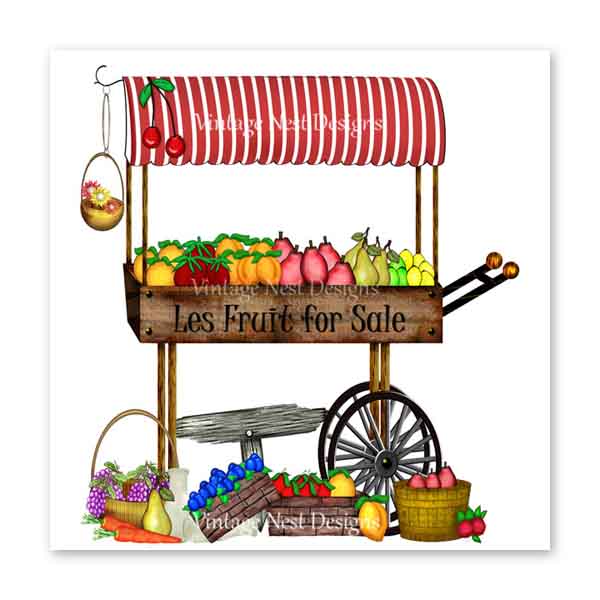 Les Obst zu verkaufen Illustration Digitaldruck Scrapbooking