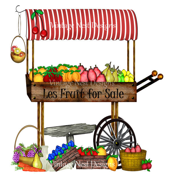 Les Obst zu verkaufen Illustration Digitaldruck Scrapbooking