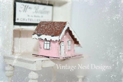 Miniature Little Pink House No.2 Handmade