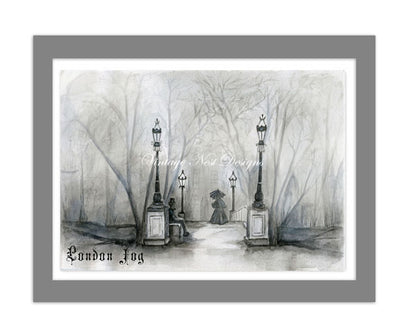 Digital Print London Fog No.1 Watercolor Instant Download