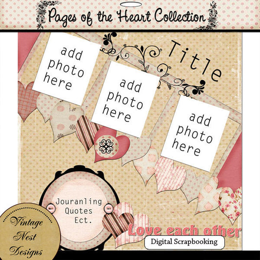 Digital Scrapbooking Love Each Other Quick Page No.1 Instant Download