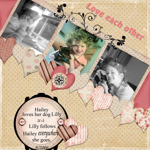 Digital Scrapbooking Love Each Other Quick Page No.1 Instant Download