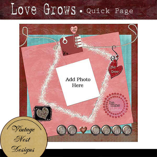 Digital Scrapbooking Love Grows Quick Page No.1 Instant Download