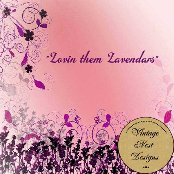 Digital Scrapbooking Lovin them Lavenders Quick Page No.1 Instant Download