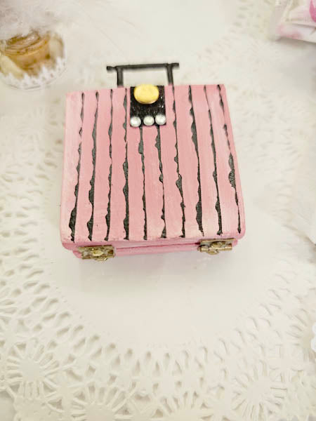 Miniature Luggage Suitcase No.55 for Dollhouse Decor Shadow Box Diorama
