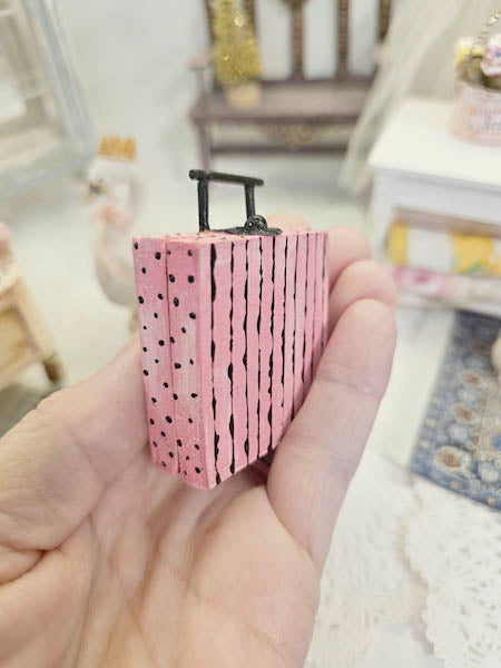 Miniature Luggage Suitcase No.55 for Dollhouse Decor Shadow Box Diorama