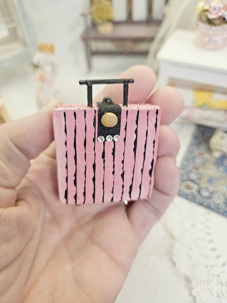 Miniature Luggage Suitcase No.55 for Dollhouse Decor Shadow Box Diorama