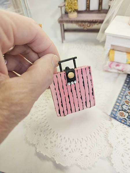 Miniature Luggage Suitcase No.55 for Dollhouse Decor Shadow Box Diorama