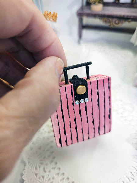 Miniature Luggage Suitcase No.55 for Dollhouse Decor Shadow Box Diorama