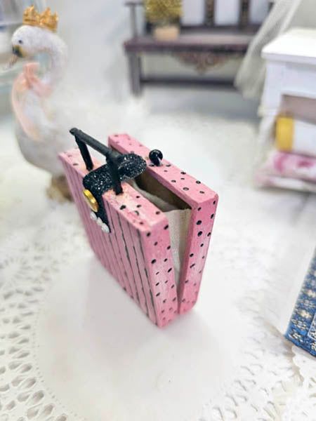 Miniature Luggage Suitcase No.55 for Dollhouse Decor Shadow Box Diorama