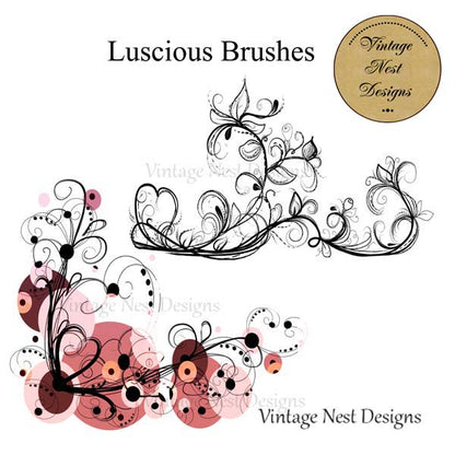 Digital Scrapbooking Luscious Brushes No.1 & 2 Instant Download