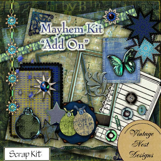 Kit d'éléments numériques pour scrapbooking "Mayhem" - Illustration