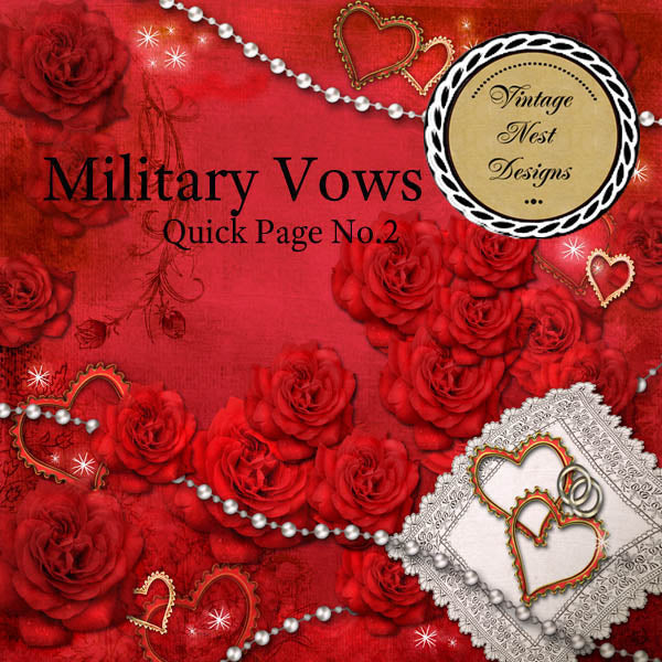 Digital Scrapbooking Military Vows Quick Page No.2 Instant Download