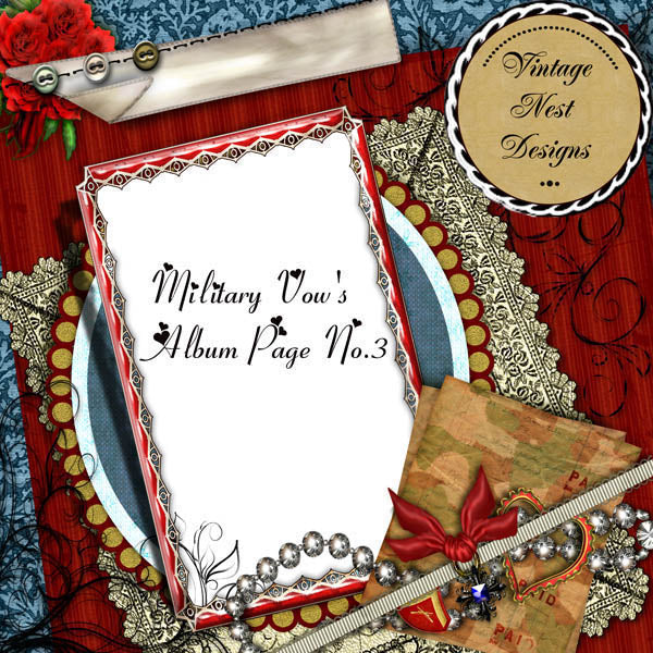 Digital Scrapbooking Military Vows Quick Page No.3 Instant Download