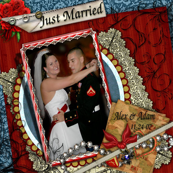 Digital Scrapbooking Military Vows Quick Page No.3 Instant Download