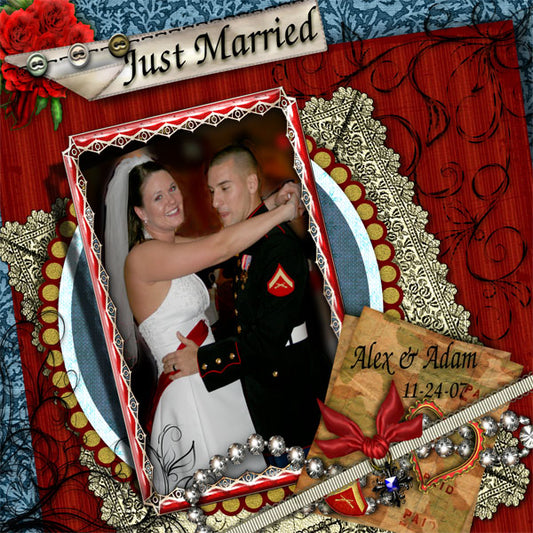 Digital Scrapbooking Military Vows Quick Page No.3 Instant Download