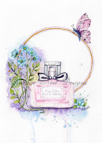 Digital Print Miss Dior No.1 Digital Print Watercolor Instant Download
