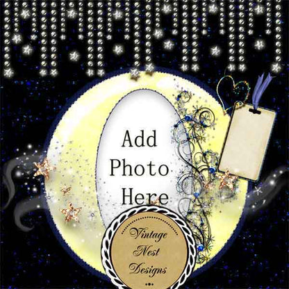 Digital Scrapbooking Moonlit Dreams Quick Page No.1 Instant Download