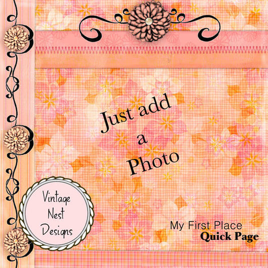 Ma première place - Page rapide n°1 - Imprimé numérique - Scrapbooking