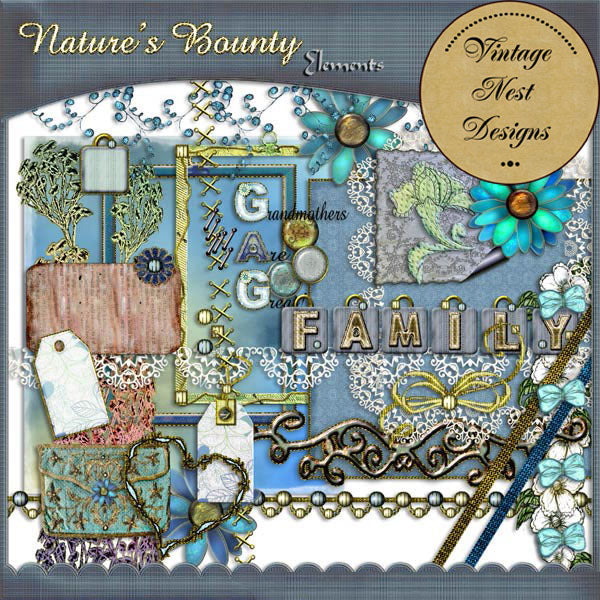 Natures Bounty Kit Digitale Scrapbooking-Illustration