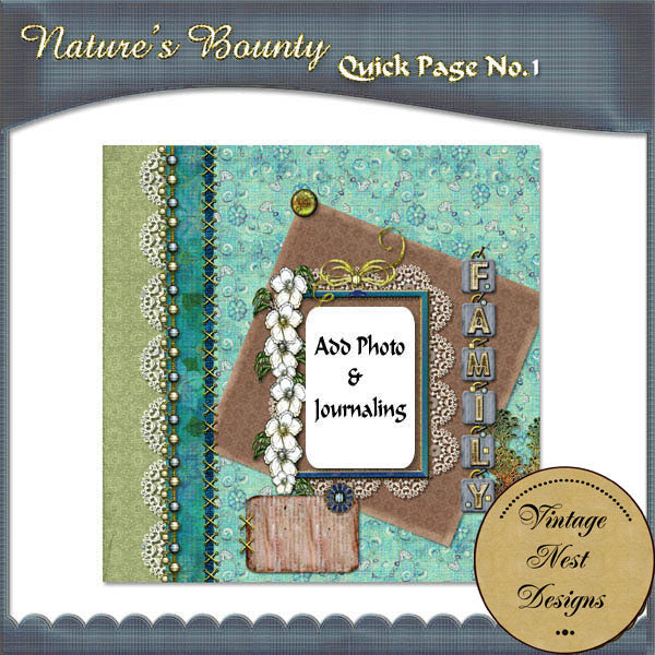 Digital Scrapbooking Nature's Bounty Quick Page No.1 Instant Download
