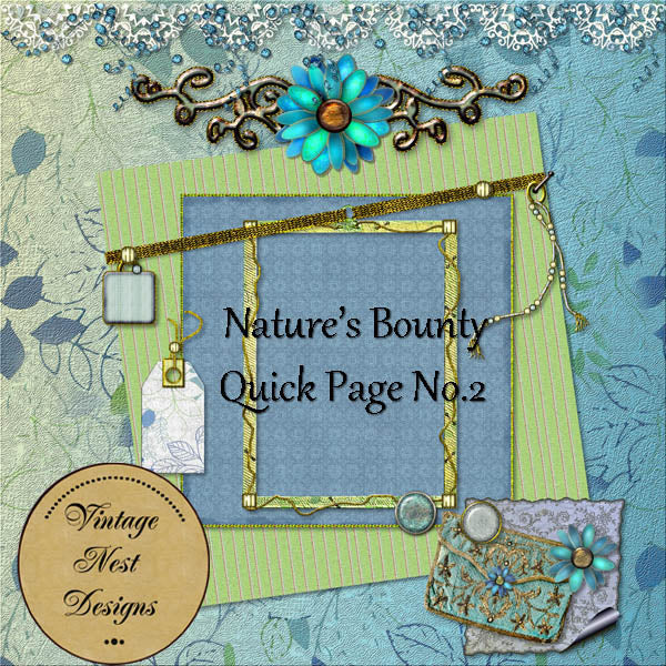 Digital Scrapbooking Nature's Bounty Quick Page No.2 Instant Download
