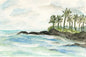 Digital Print Ocean Scene No.1 Watercolor Painting Instant Download