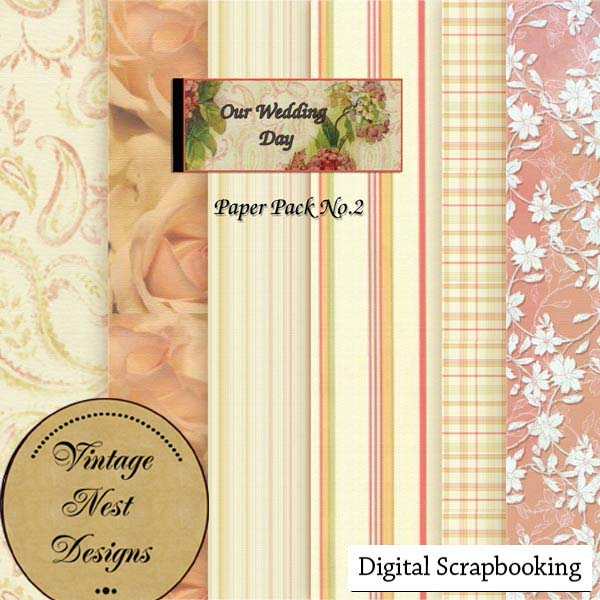 Digitale Scrapbooking-Illustration „Unser Hochzeitstag“