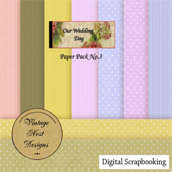 Digitale Scrapbooking-Illustration „Unser Hochzeitstag“