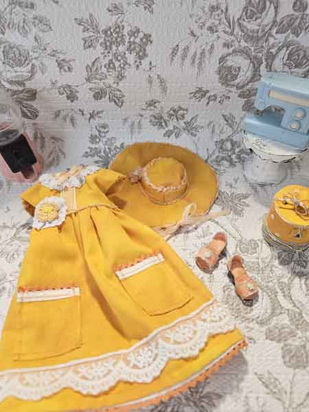 Barbie Fashion Doll Outfit No.14 Handmade 11.5" Scale Clothes, Dress, Shoes Purse, Hat