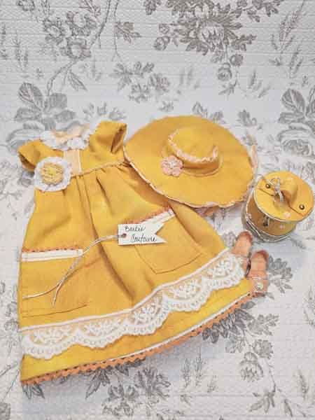 Barbie Fashion Doll Outfit No.14 Handmade 11.5" Scale Clothes, Dress, Shoes Purse, Hat