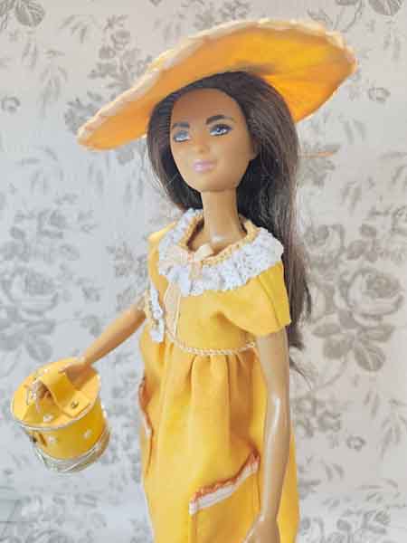 Barbie Fashion Doll Outfit No.14 Handmade 11.5" Scale Clothes, Dress, Shoes Purse, Hat