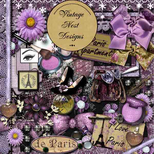 Digital Scrapbooking Paris Apartment Scrapbooking Kit Instant Download