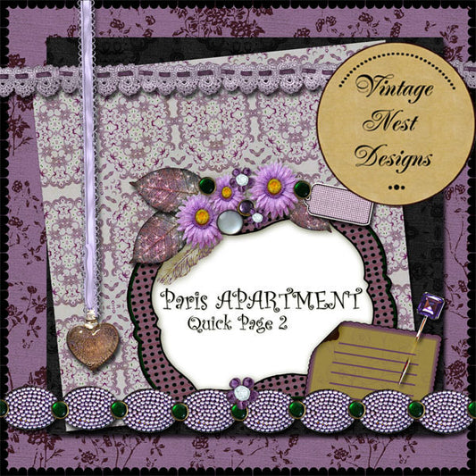 Digital ScrapbookingParis Apartment Quick Page No.2 Instant Download