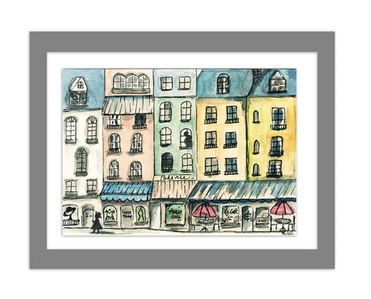 Digital Print Paris Shopping in the City No.1 ACEO Watercolor Wall Decor Instant Download
