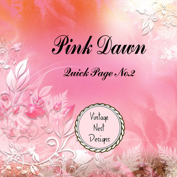 Digital Scrapbooking Pink Dawn Quick Page No.2 Instant Download