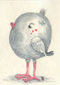 Digital Print Pink Tweet No.1 ACEO Watercolor Painting Instant Download