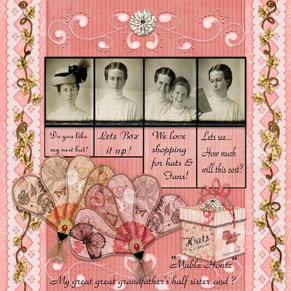 Digital Scrapbooking Pink Willow Quick Page No.1 Instant Download