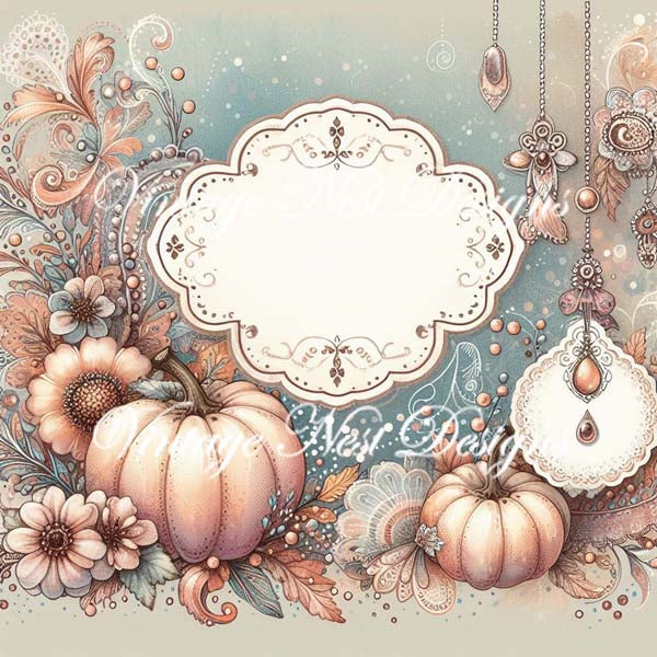 Pumpkin Kitty No.1 ACEO Digital Print Watercolor Painting
