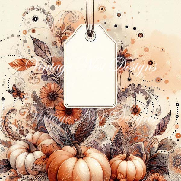 Pumpkin Kitty No.1 ACEO Digital Print Watercolor Painting