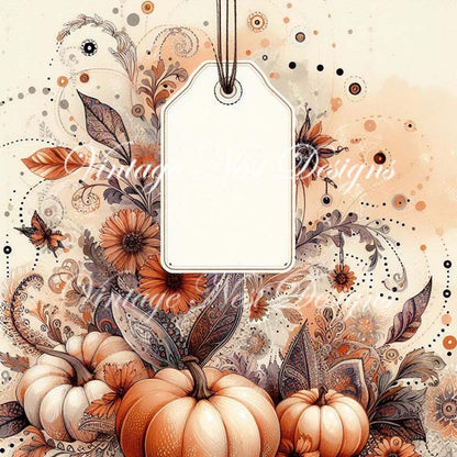 Pumpkin Kitty No.1 ACEO Digital Print Watercolor Painting
