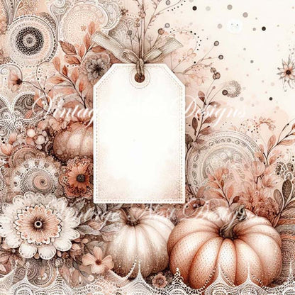 Pumpkin Kitty No.1 ACEO Digital Print Watercolor Painting