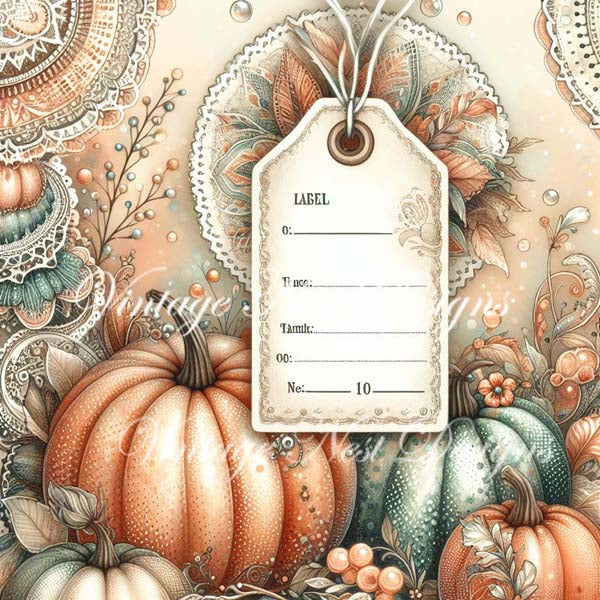 Digital Prints Pumpkin Page Layouts No.2 Illustrations Instant Download