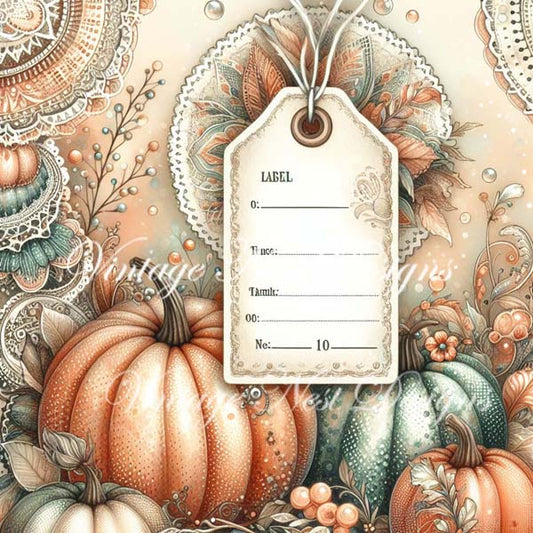 Digital Prints Pumpkin Page Layouts No.2 Illustrations Instant Download