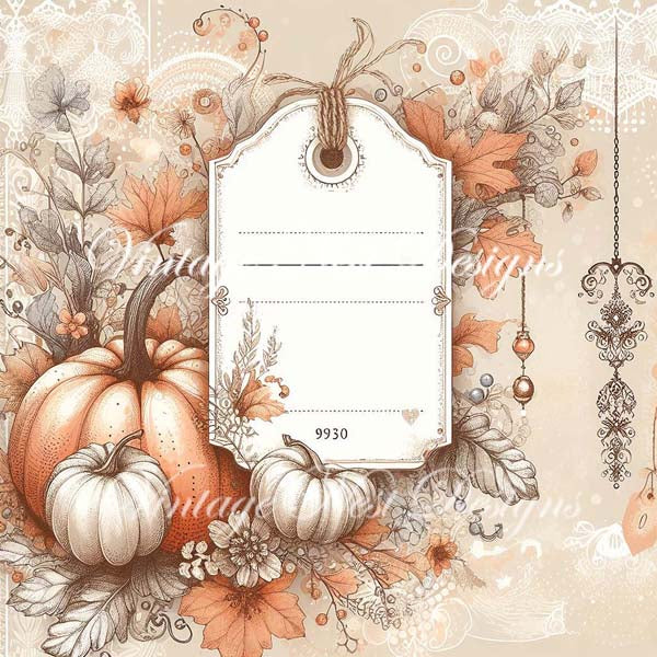 Digital Prints Pumpkin Page Layouts No.2 Illustrations Instant Download